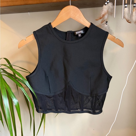 Missguided Tops - MISSGUIDED corset black crop top